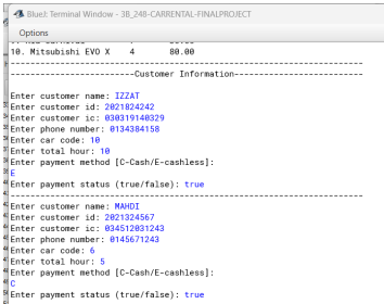 System Output cont.